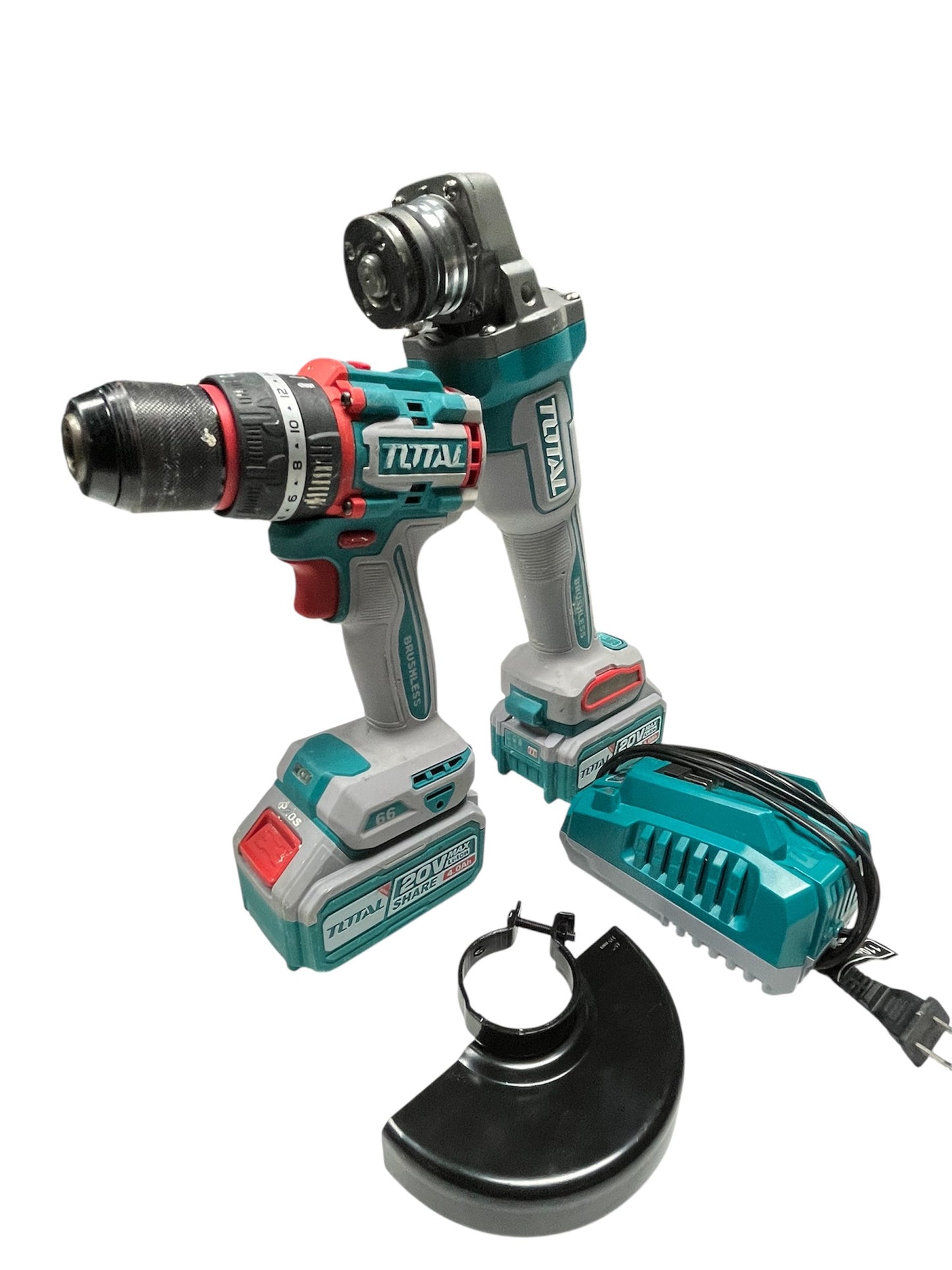 Combo Inalámbrico Total UTCK20273 – Taladro + Esmeril 20V con 2 Baterías y Maletín