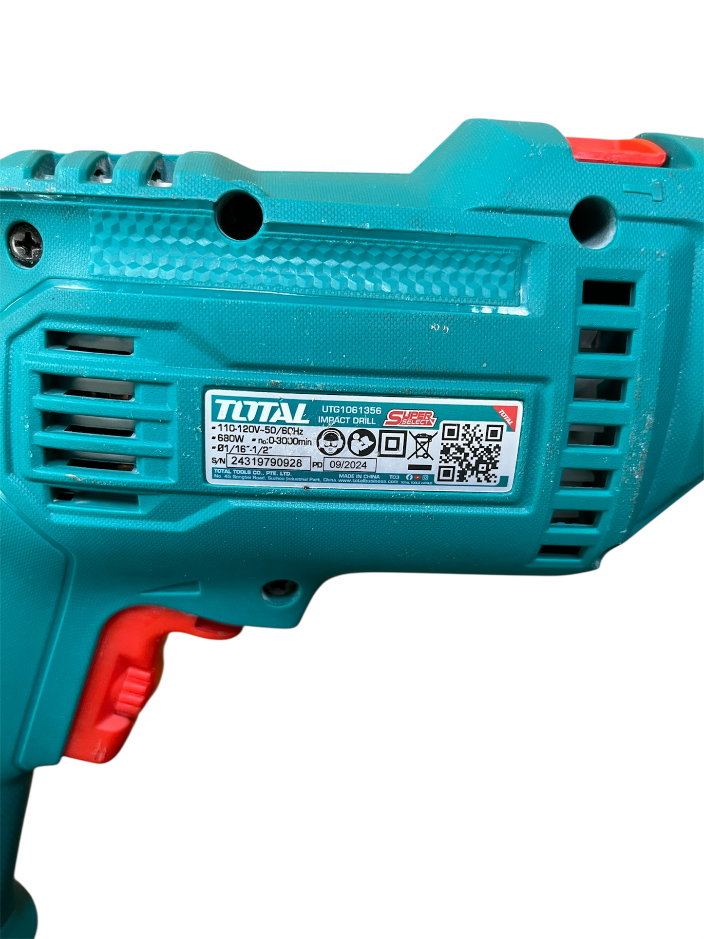 Taladro Percutor Total UTG1061356 680W con Martillo, 2 Velocidades y 3000 rpm