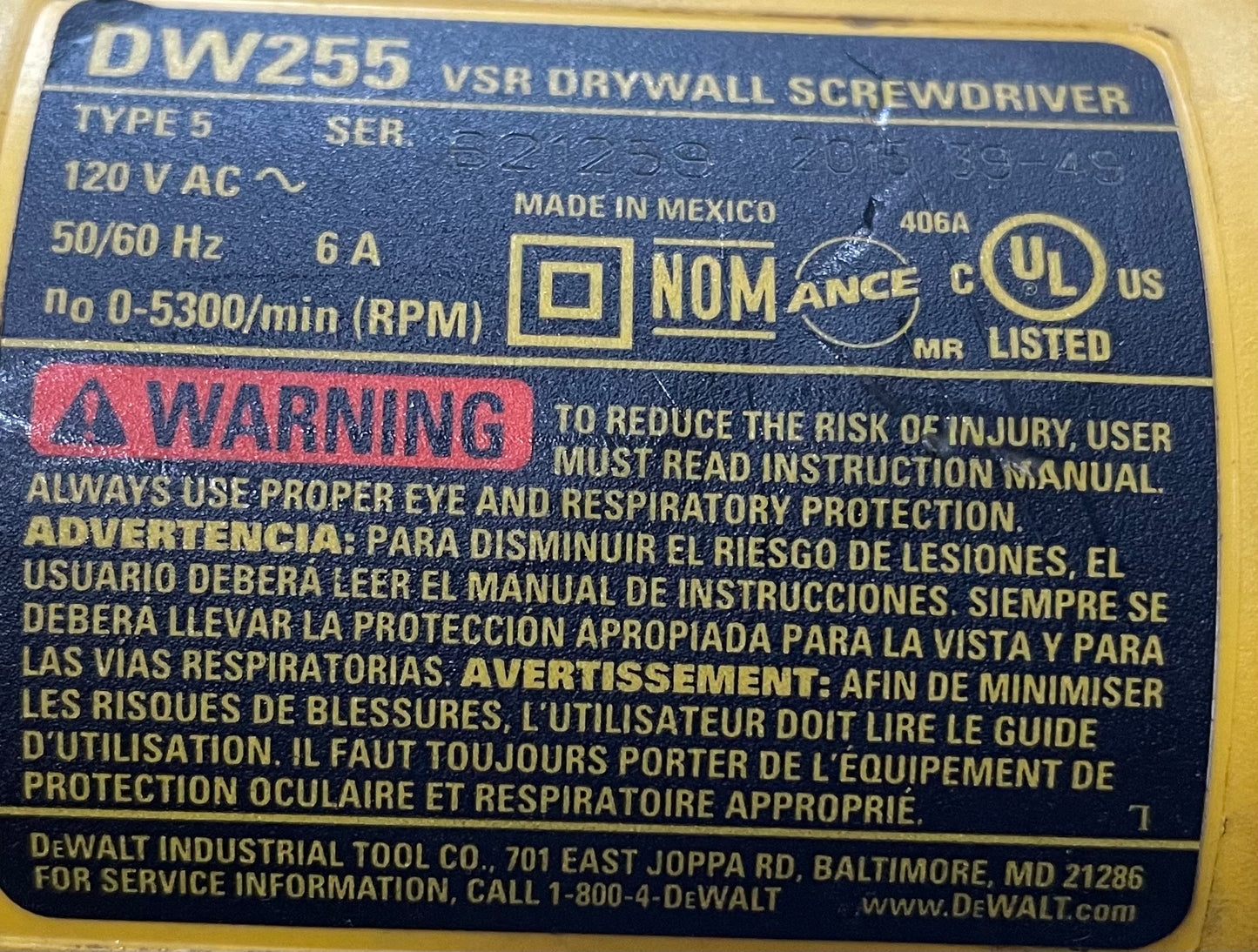 Atornillador 6amps - Dewalt- Usado