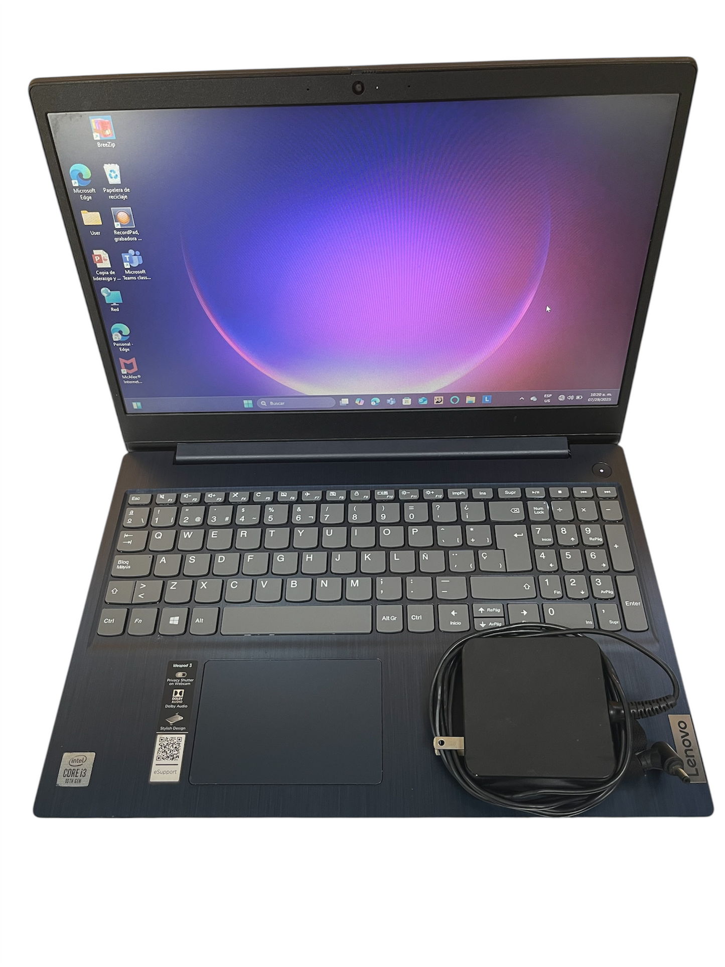 Laptop Lenovo Azul – Intel Core i3 | 8 GB RAM | 268 GB SSD | Windows 11