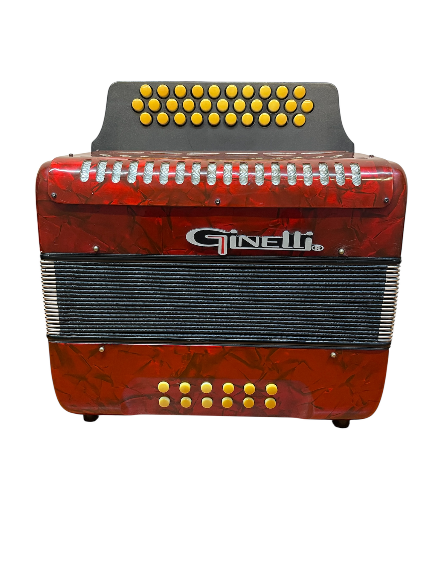 Acordeón Rojo Ginelli – Sonido Profesional, Incluye Estuche
