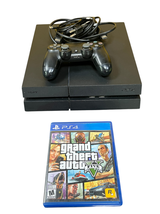 🎮 PS4 Fat 500GB – Consola con Control, Cables y GTA5