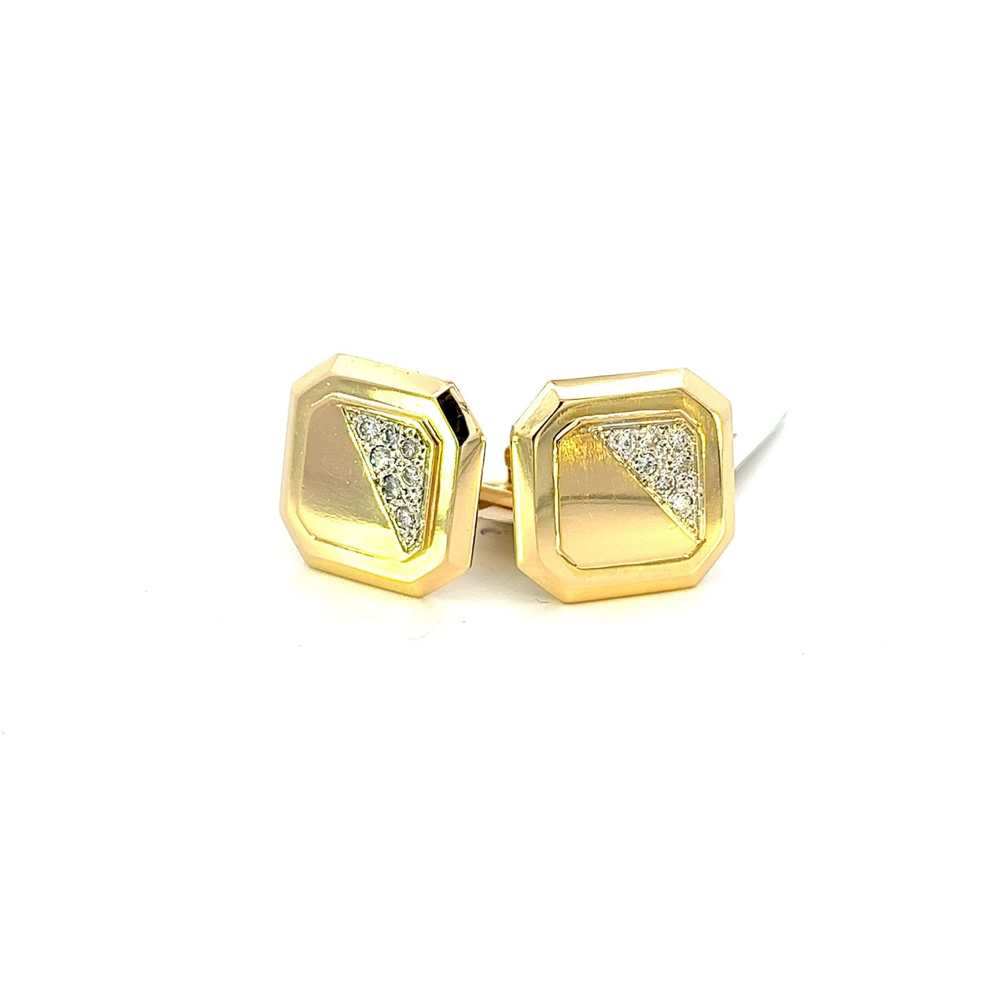 Mancuernas de oro con brillantes 18k - 13.7gr