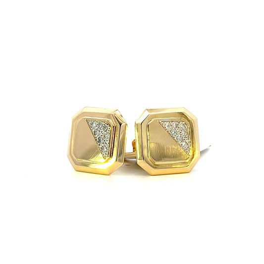 Mancuernas de oro con brillantes 18k - 13.7gr