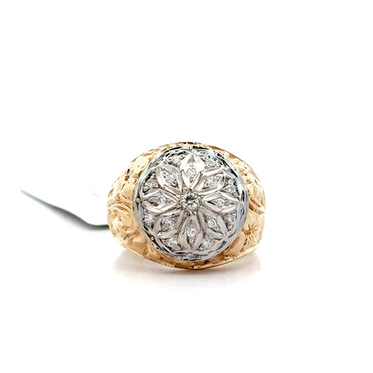 Anillo con diamantes 14k - 9.8gr